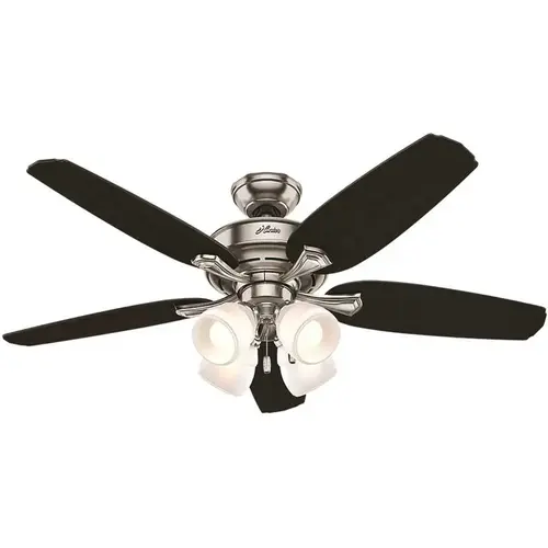 Hunter 52074 Channing 52 in. Indoor LED Brushed Nickel Ceiling Fan with Light Brown