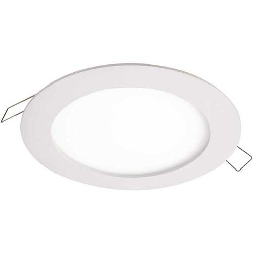 Halo SMD6R6930WHDM SMD-DM 6 in. 3000K Remodel Canless Lens White Round Integrated LED Recessed Light Kit Surface Mount Trim Kit