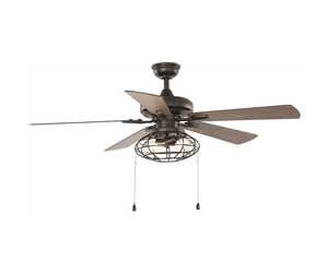 Kensgrove 54 in. Integrated cheapest LED Brushed Nickel Ceiling Fan with Light and Remote