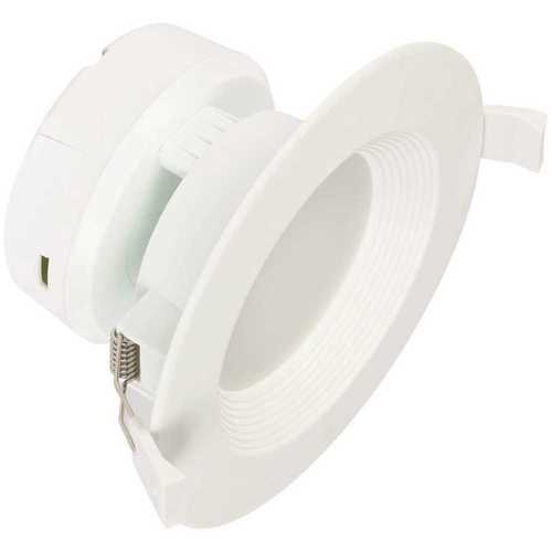 Direct Wire 4 in. 4000K Cool White Integrated LED Recessed Retrofit Smooth Baffle Trim