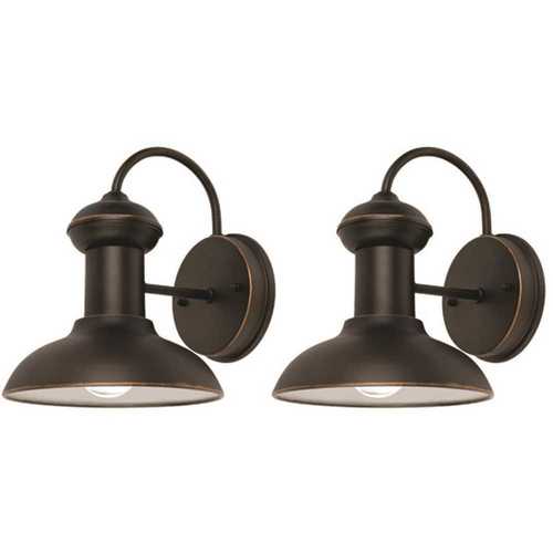 Jameson 1-Light Oil Rubbed Bronze Outdoor Wall Lantern Sconce - pack of 2