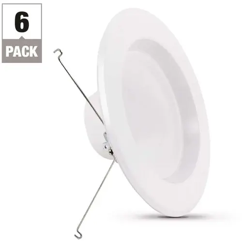 5/6 in. 120-Watt Equivalent Daylight (5000K) CEC Integrated LED Retrofit White Recessed Light Trim Downlight - pack of 6