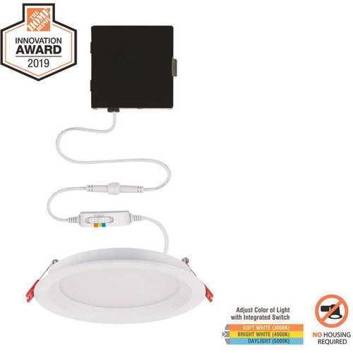 Commercial Electric 91302 Slim Baffle 6 in. New Construction and Remodel Color Selectable Canless LED Recessed Kit