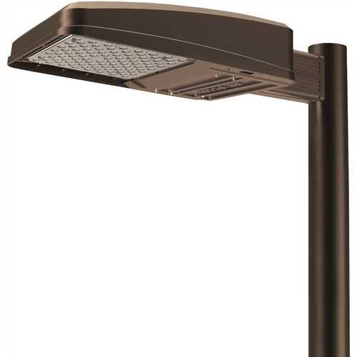Viper 175-Watt Equivalent Integrated LED Dark Bronze Outdoor Security Area Light with Arm Mount