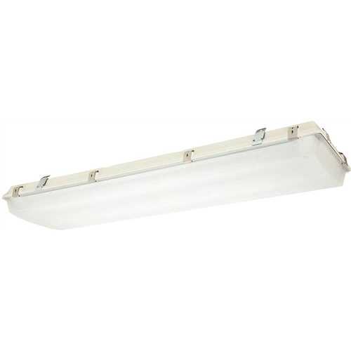 Hubbell Lighting LXEW4-50M-FA-W-EDU Vaportite 4.3 ft. 250-Watt Equivalent Integrated LED White High Bay Light with Frosted Acrylic Lens