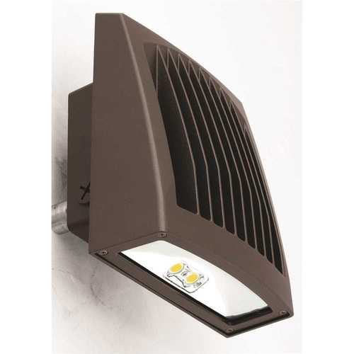 Sling 100-Watt Equivalent Integrated LED Dark Bronze Outdoor Wall Pack Light, 5000K with Photocontrol