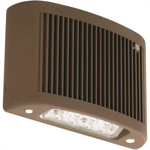 Compass CUSO 17-Watt Integrated LED Dark Bronze Slim Architectural Emergency Light with Photocontrol and Motion Sensors
