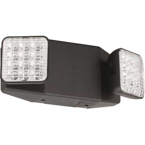 Compass  1.58-Watt Integrated LED Black Emergency Light with Square Heads