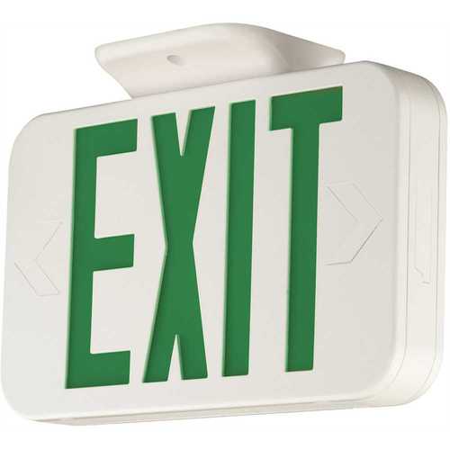 Compass 1.5-Watt Integrated LED White/Green Exit Sign, AC Only