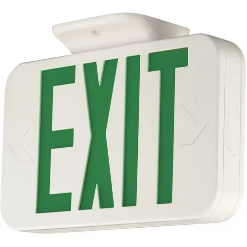 National Brand Alternative CAG Compass 1.5-Watt Integrated LED White/Green Exit Sign, AC Only Color/Finish Family