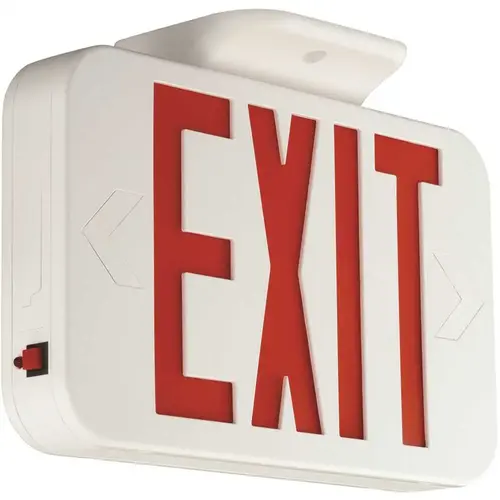 National Brand Alternative CAR Compass 1.5-Watt Integrated LED White/Red Exit Sign AC Only Color/Finish Family