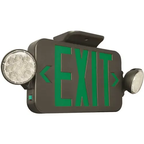 Compass 3.2-Watt Black/Green Integrated LED Combination Exit/Emergency Light Color/Finish Family