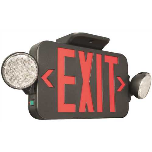 Compass 3.2-Watt Integrated LED Black/Red Combination Exit/Emergency Light Color/Finish Family