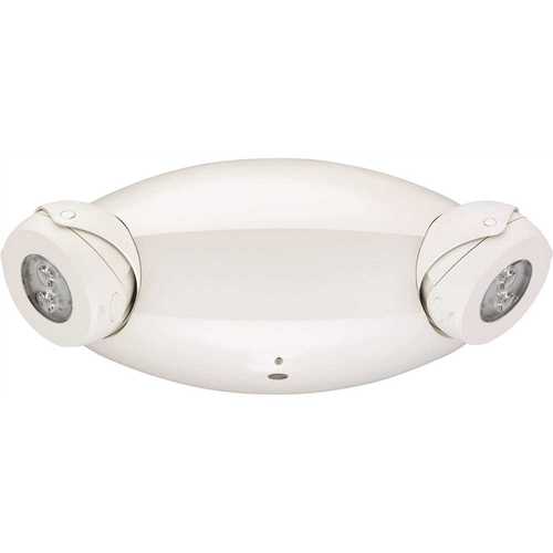Contractor Select  120-Volt/277-Volt Integrated LED White Emergency Light Fixture with 6-Volt Battery