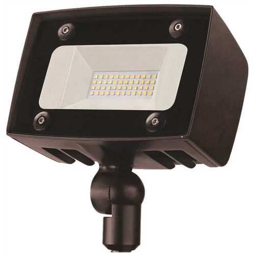 Commercial Electric PWRF20-4K-BZ Architectural 150-Watt Equivalent Integrated Outdoor LED Flood Light, 2000 Lumens, Security Light