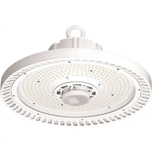 1.24 ft. 400-Watt Equivalent Integrated LED White Round High Bay Housing Only, Requires CRN Optic to Complete Fixture Color/Finish Family