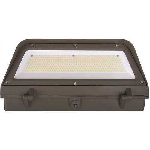 ETi 53308161 16 in. 400-Watt Equivalent Bronze Outdoor Integrated LED Security Wall Pack Light 5000K Full Cut Off 13000 Lumens