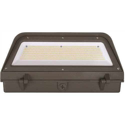 16 in. 400-Watt Equivalent Bronze Outdoor Integrated LED Security Wall Pack Light 5000K Full Cut Off 13000 Lumens