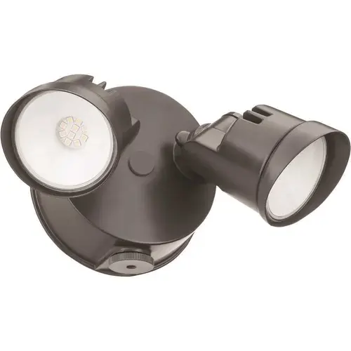 Contractor Select OVFL Series 20-Watt Bronze Dusk to Dawn Integrated LED Outdoor 2-Head Flood Light