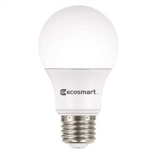 ECOSMART B7A19A60WUL38 60-Watt Equivalent A19 Non-Dimmable Medium Base LED Bulb Daylight - pack of 8