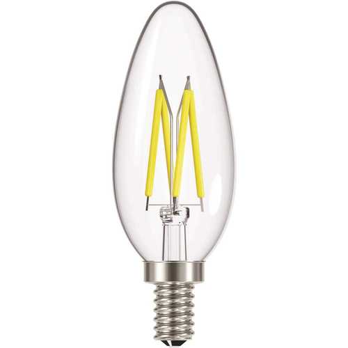 40-Watt Equivalent Candle B11 Dimmable Clear Blunt Tip LED Light Bulb Soft White - pack of 6