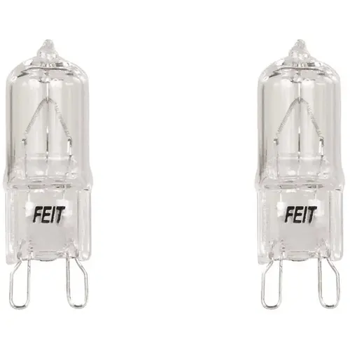 Feit Electric BPQ40/G9/2/HDRP 40-Watt Bright White (3000K) T4 G9 Bi-Pin Base Dimmable Decorative Halogen Light Bulb - Pair