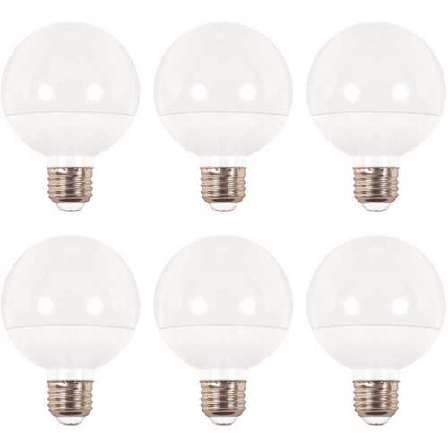 40-Watt Equivalent G25 Globe Dimmable E26 Medium Base Cool White LED Light Bulb - pack of 6