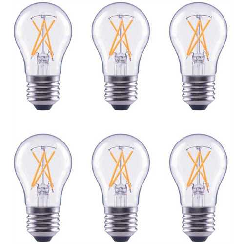 40-Watt Equivalent A15 Dimmable Clear Glass Filament Vintage E26 Medium Base Soft White LED Light Bulb - pack of 6