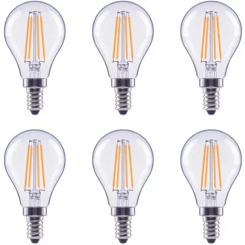 60-Watt Equivalent A15 Dimmable Clear Glass Filament Vintage E12 Candelabra Base Soft White LED Light Bulb - pack of 6