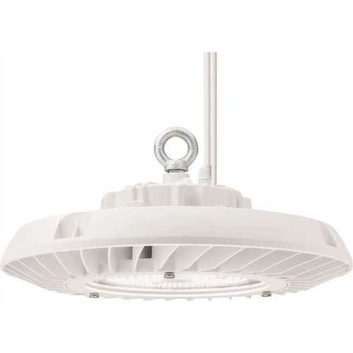 Lithonia Lighting JEBL 30L 50K 80CRI WH Contractor Select JEBL Series 15.75 in. 575-Watt Equivalent Integrated LED Dimmable White High Bay Light Fixture, 5000K