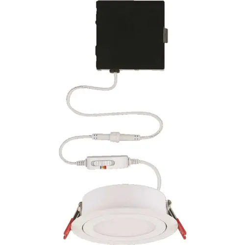 Slim Directional 4 in. Color Selectable New Construction and Remodel Canless Recessed Integrated LED Kit White