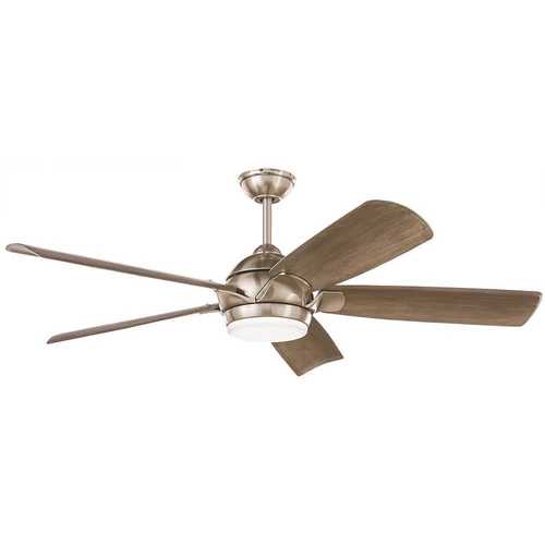 Home Decorators Collection 37960 Camrose 60 in. Integrated Color LED Brushed Nickel Ceiling Fan with Light Kit and Remote Color Changing
