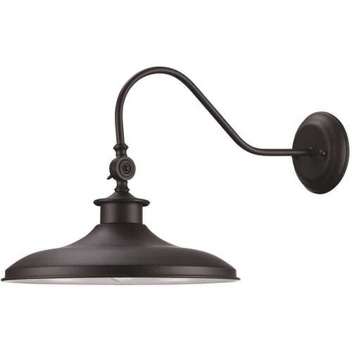 Globe Electric 44540 Hawke 1-Light Outdoor Indoor Wall Sconce, Matte Black, White Interior Shade