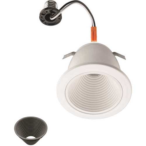 4 in. Ultra Low Glare Deep Baffle Selectable CCT Integrated LED Recessed Light Trim 625 Lumens Dimmable Wet Rated