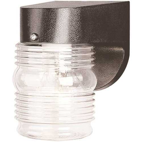 Black Fitter Neck LED Outdoor Pocket Jelly Jar Lantern with Integrated