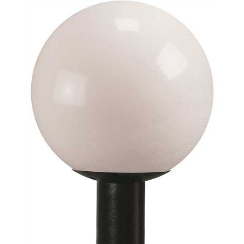 Black Outdoor White Globe with Post Top Fitter
