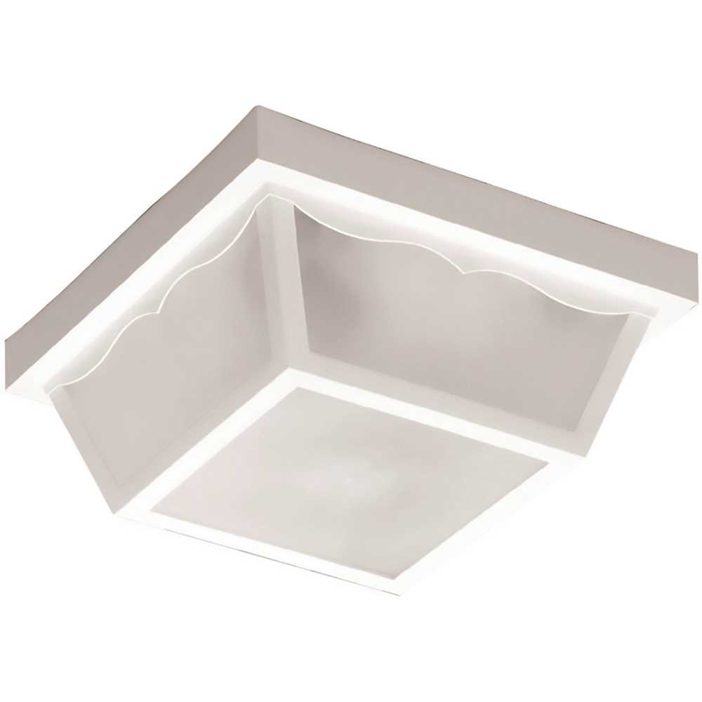 National Brand Alternative FC312-I260-WG 10.25 in. White Square Outdoor Ceiling Flush Mount Fixture