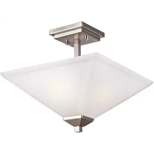 Torino 13 in. 2-Light Satin Nickel Semi-Flush Mount Ceiling Light Color/Finish Family