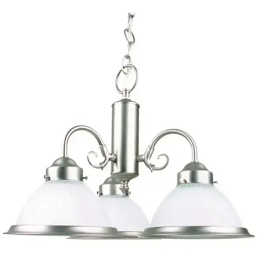 Cordelia Lighting HDP4254-62 3-Light Brushed Nickel Chandelier with Frosted Glass Shades Color/Finish Family