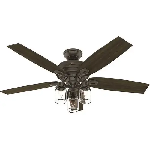 Crown Canyon II 52 in. LED Indoor Noble Bronze Ceiling Fan with Light Kit