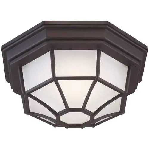 1-Light Black Integrated LED Outdoor Flush Mount Light