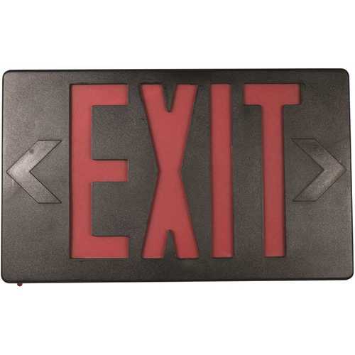 Commercial Electric EXBLEDRG120277 14-Watt Equivalent 120-Volt to 277-Volt Integrated LED Black Exit Sign with Ni-Cad 4.8-Volt