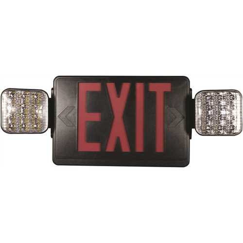 Combo 14-Watt with NICAD 9.6-Volt Battery Integrated LED Black Exit Sign and Emergency Light Color/Finish Family