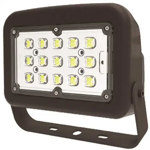 120-Volt to 277-Volt Yoke Line Voltage Bronze Outdoor Integrated LED Medium Landscape Flood Light, Selectable