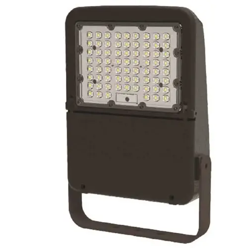 120-Volt to 277-Volt Yoke Mount Line Voltage Bronze Outdoor Integrated LED Large Landscape Flood Light, Daylight 5000K