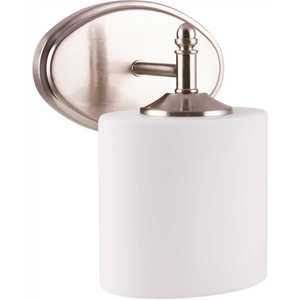 Sunset Lighting F11001-80 Iris 9 in. Bright Satin Nickel Sconce with Opal Glass Shades
