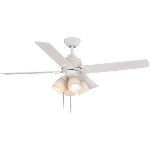 Malone 54 in. LED Matte White Ceiling Fan with Light