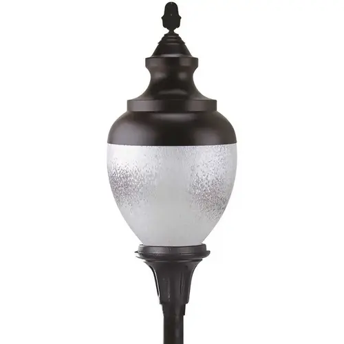 Black Outdoor Dark Sky LED Post Top Acorn with Aluminum Top