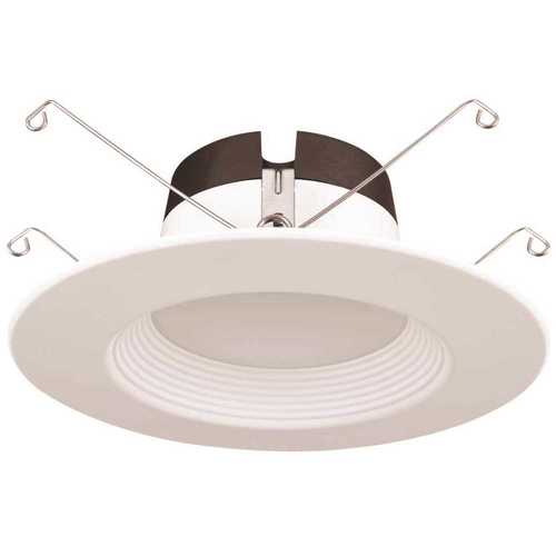 5 in. or 6 in. Selectable Color Temperature Integrated LED Recessed Downlight Trim Wet Location CEC Compliant Dimmable White