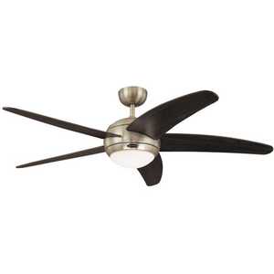 Westinghouse 7223800 Bendan 52 in. Integrated LED Satin Chrome Ceiling Fan with Light Kit and Remote Control